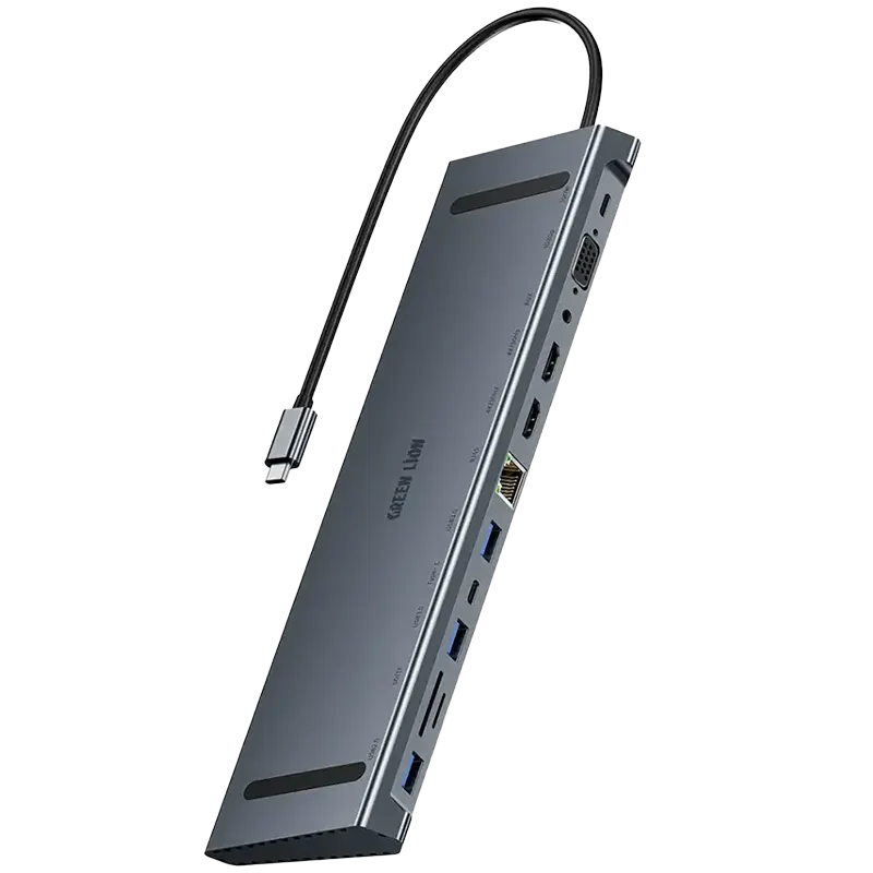 Green Lion 12 in 1 4K HDMI Ethernet USB-C HUB Mascom International.webp